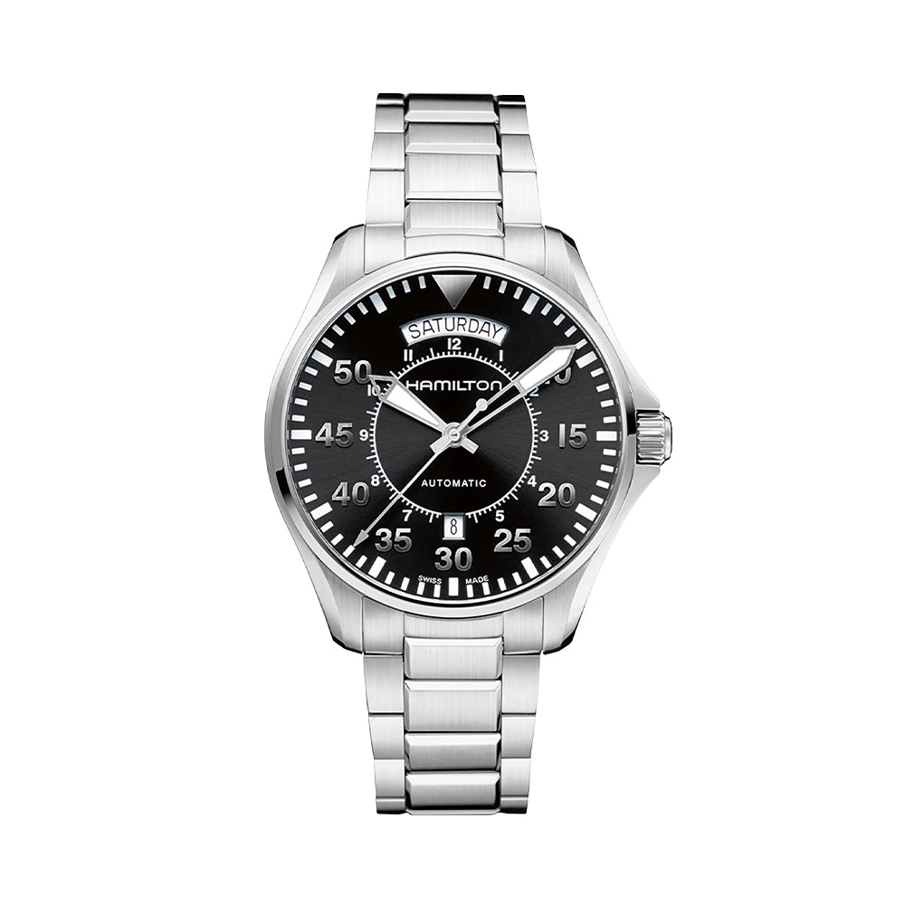 Hamilton Khaki Aviation Pilot Day Date Auto 42mm - Black on Bracelet